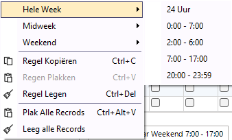 popup weeklokken tabel