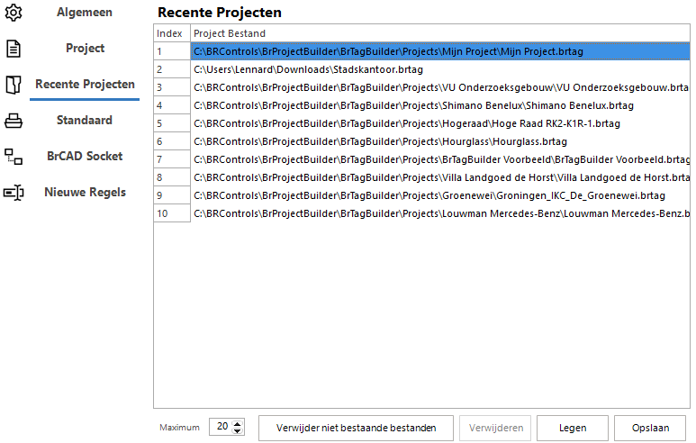 recente projecten