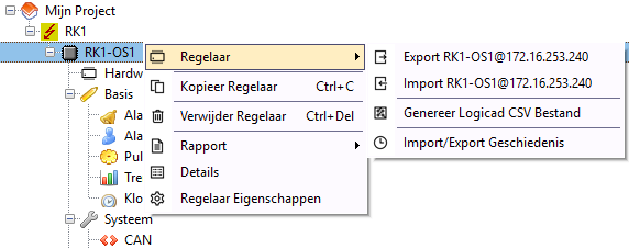regelaar dropdown