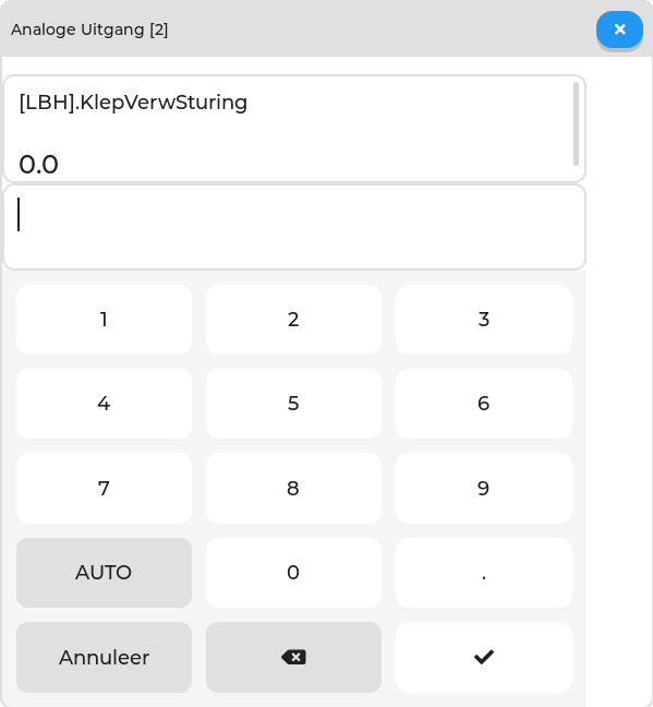 Handbediening Handbediening