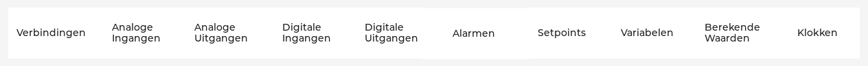 Overzicht tabbladen