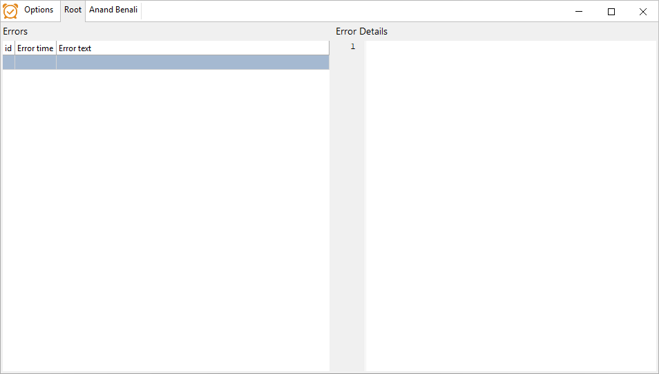 error logs backend inactief andere gebruiker