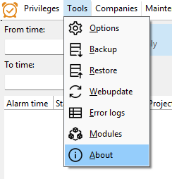 tools->about tools->about
